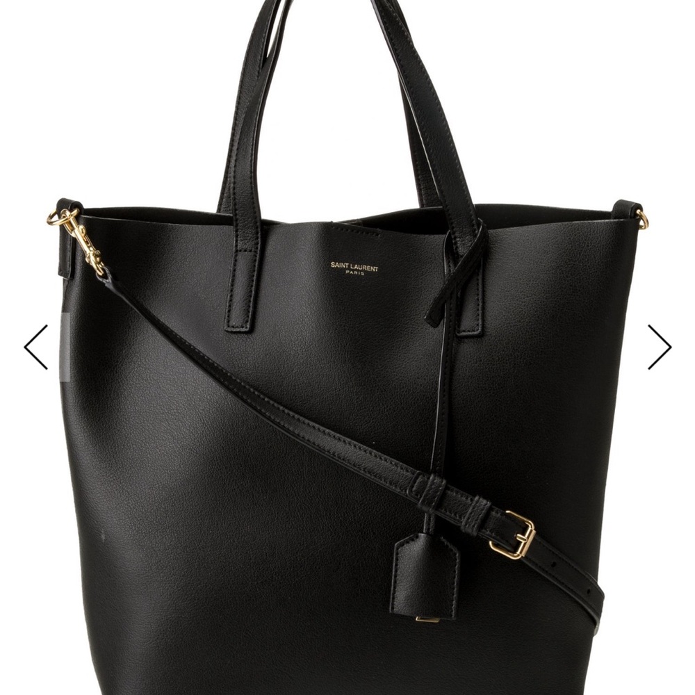 YSL black calfskin tote bag